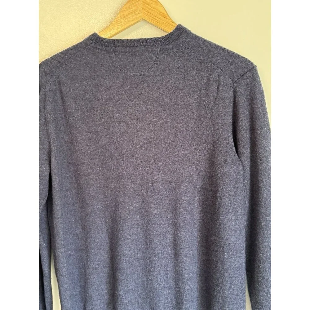 Raffi Men’s 100% Merino Wool Pullover Sweater Sz Medium Large Blue Fall Winter